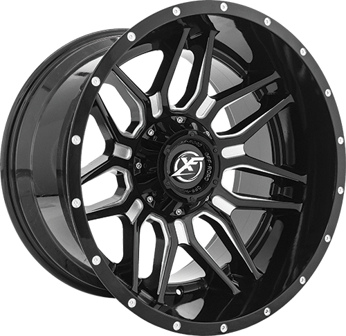 XF OFFROAD 222 20x12 8x165.1 / 8x170 -44 Gloss Black Milled