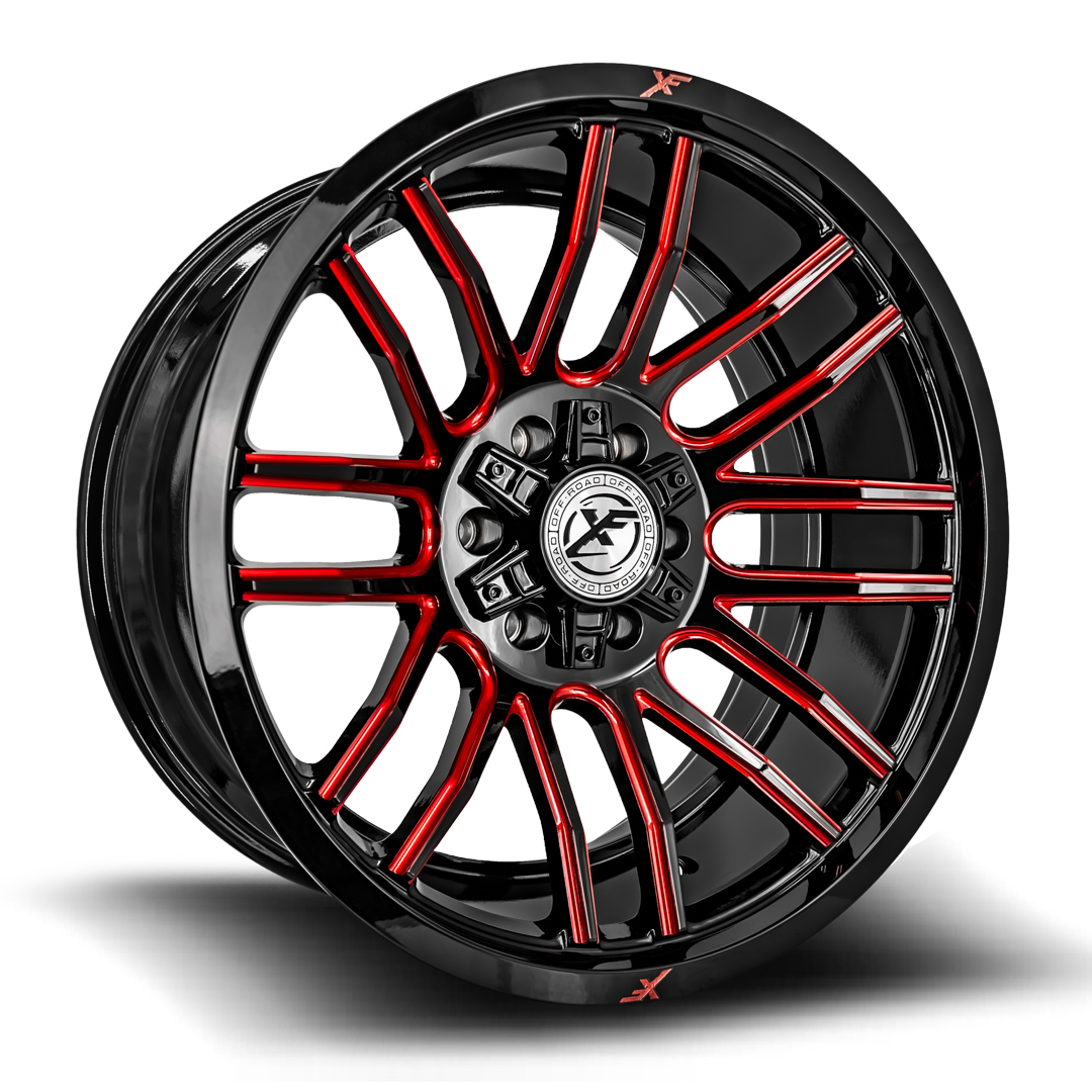 XF OFFROAD 232 20x10 6x135 / 6x139.7 -12 Gloss Black Milled Red