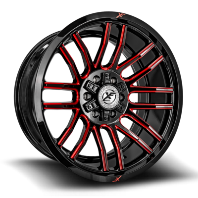 XF OFFROAD 232 20x10 6x135 / 6x139.7 -12 Gloss Black Milled Red