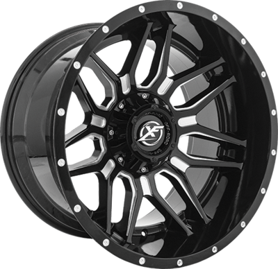 XF OFFROAD XF-222 20x10 6x135/139.7-24 Gloss Black Milled