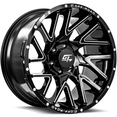 GT OFF-ROAD Aggression 20x10 6x135 -18 Gloss Black Milled