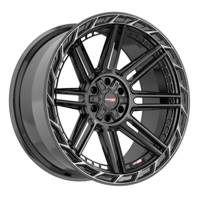 Vortek VRP-501 20X10 6x135 / 6x139.7 -18 Black Diamond Cut Ring W/ Dark Tint