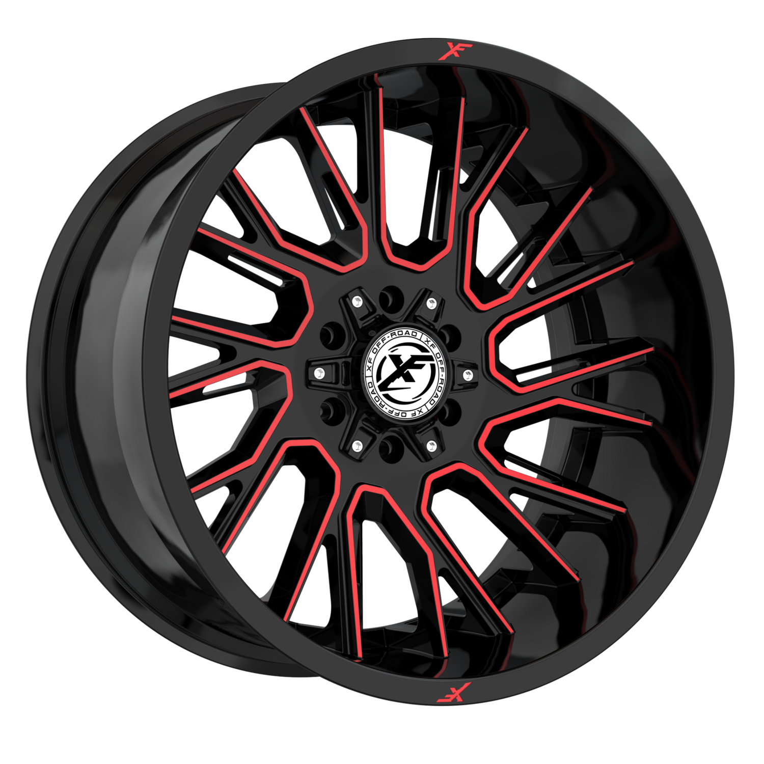 XF OFFROAD 230 20x10 6x135 / 6x139.7 -12 Gloss Black Red Machined