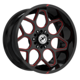 XF OFFROAD 233 20x10 6x135 / 6x139.7 -12 Gloss Black Milled Red