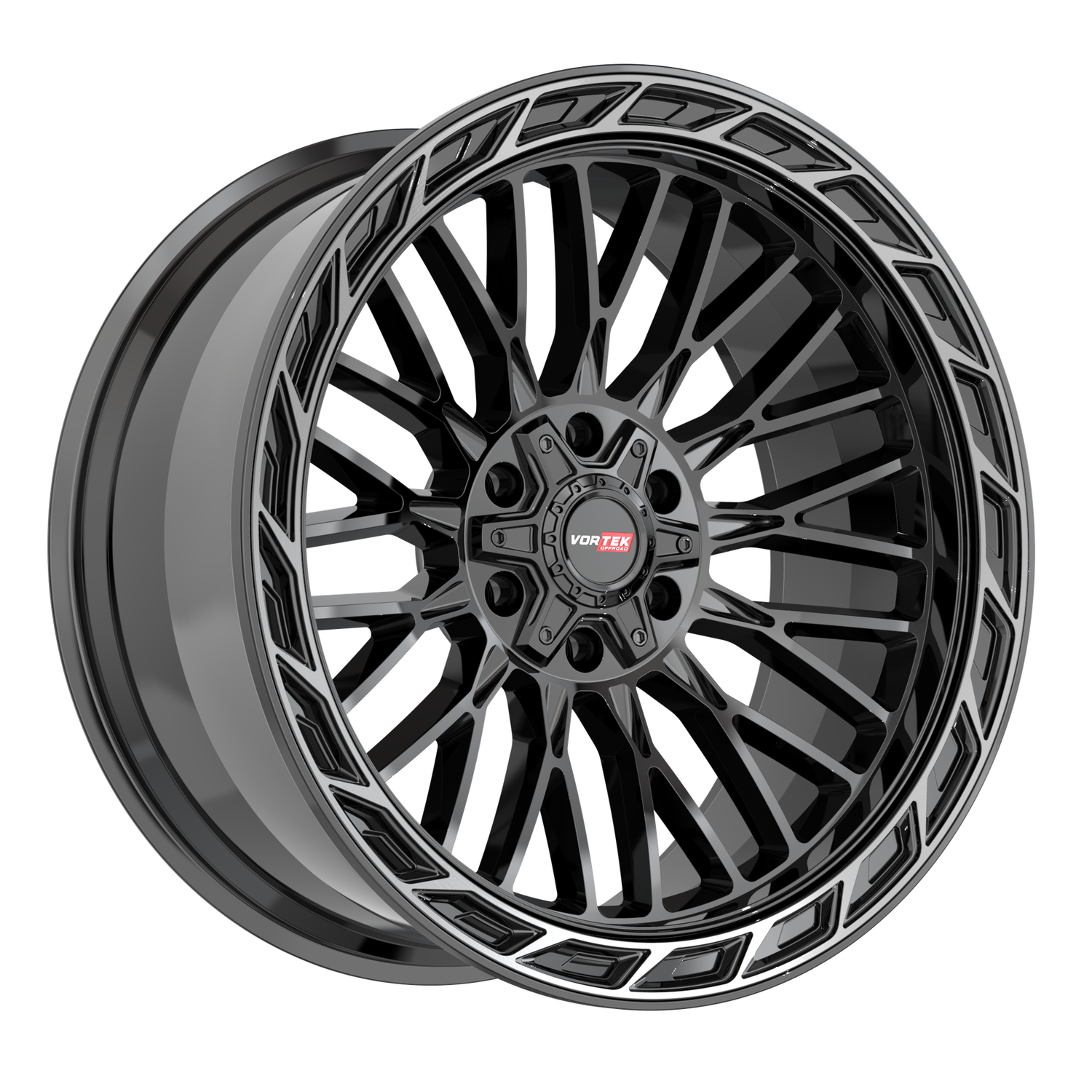 Vortek VRP-502 20X9 6x135 / 6x139.7 18 Black Diamond Cut Ring W/ Dark Tint