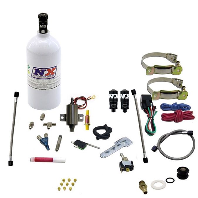 Nitrous Express Two Cylinder Piranha System (W/ Single Nozzle) W/2.5Lb Bottle
