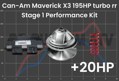 DG CUSTOM ATV 2020 CAN-AM MAVERICK X3 195HP Turbo RR STAGE 1 PERFORMANCE KIT +20HP 91 Octane