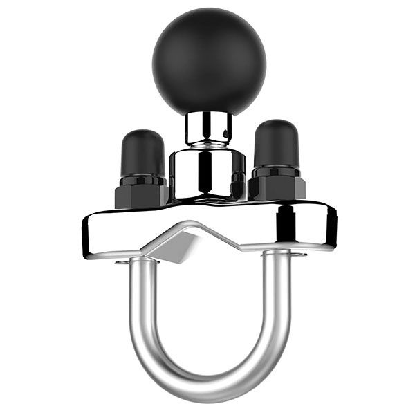 RAM Chrome Handlebar U-Bolt Base for Rails 1&quot; to 1.25&quot; in Diameter Chrome