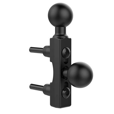 RAM Motorcycle Brake/Clutch Reservoir Base with Add-On Ball Black, Double Ball