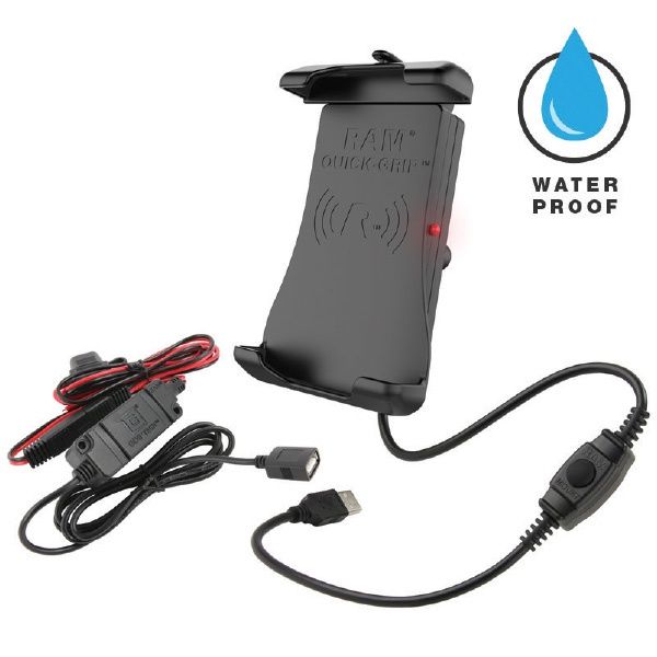 RAM MOUNTS QUICK-GRIP WIRELESS CHARGER W/B-BALL &amp; EXT CBL &amp; MC HRDWRE