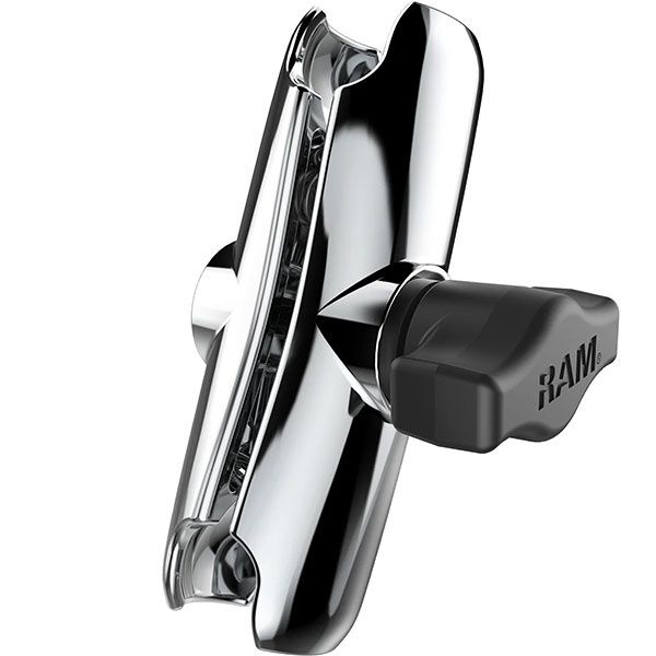 RAM Chrome Double Socket Arm - B Size Medium Medium Arm, Chrome