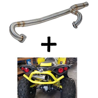 RJWC Header + Empire Industries Megaphone Slip On Single Exhaust Combo  - Can-Am Renegade XMR G2