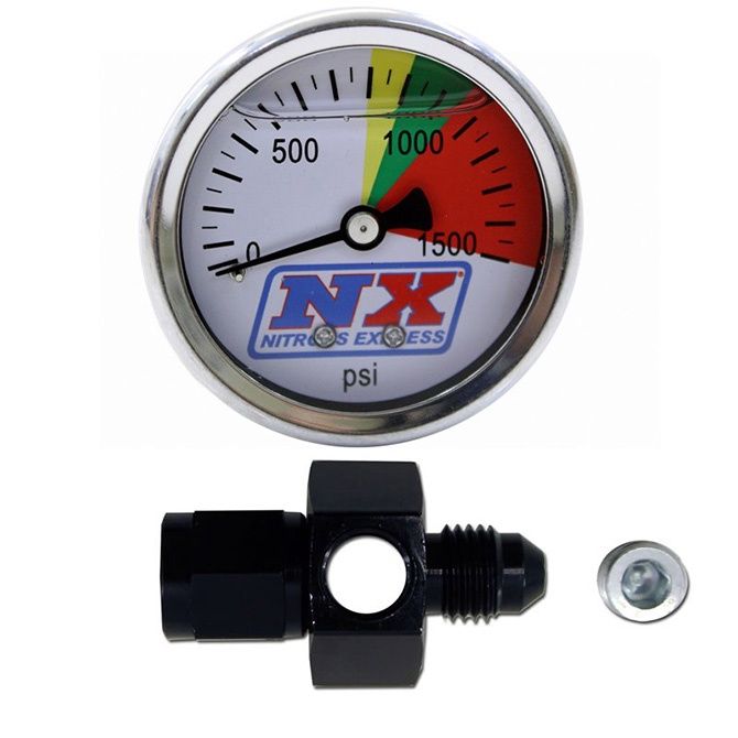 N2O Flo-Thru Pressure Gauge (0-1500 PSI) 4An