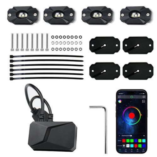 Toxic LED Rock Light Kit RGBW, Option: Pack Of 4