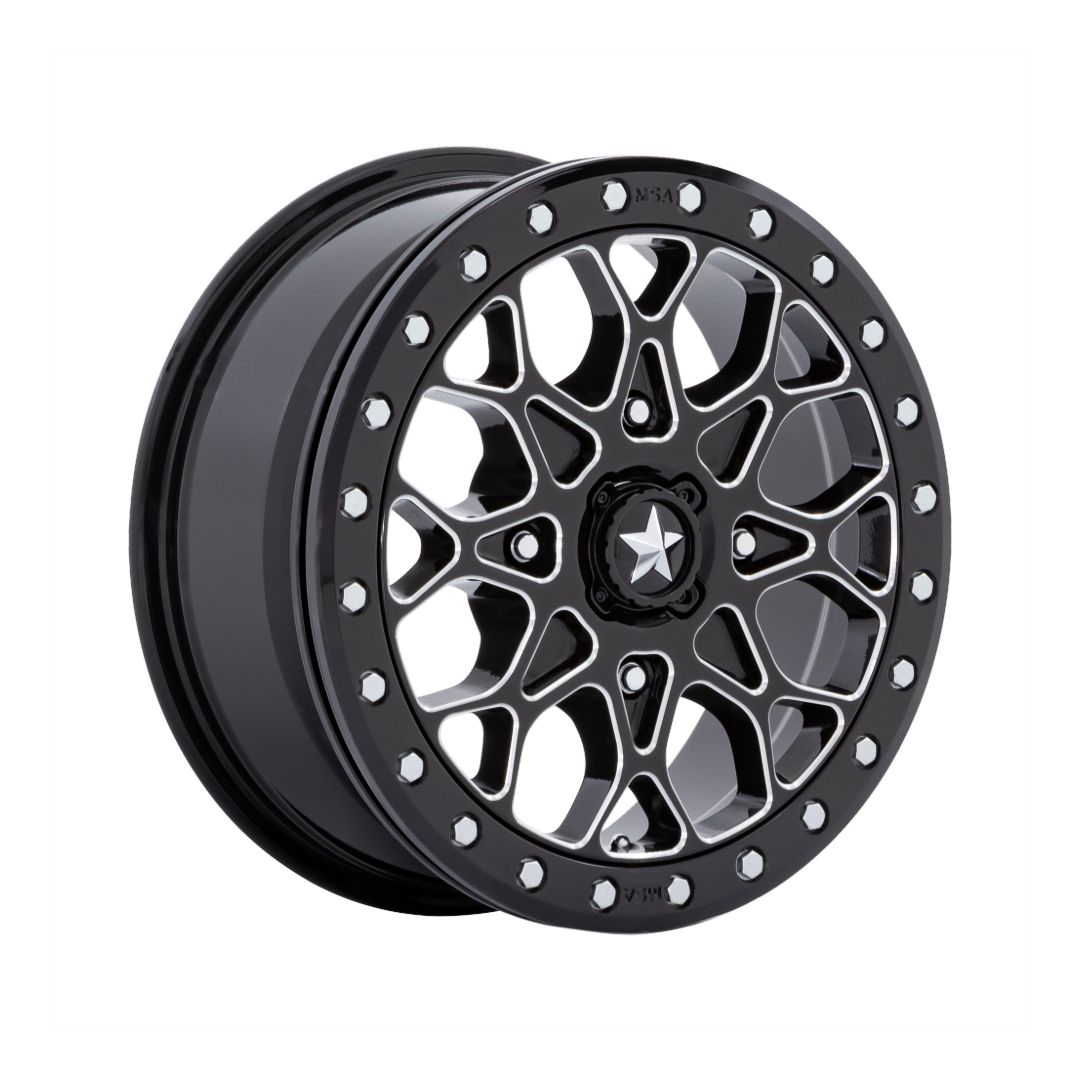 MSA Portal Beadlock Wheel (Gloss Black Milled With Gloss Black Ring)