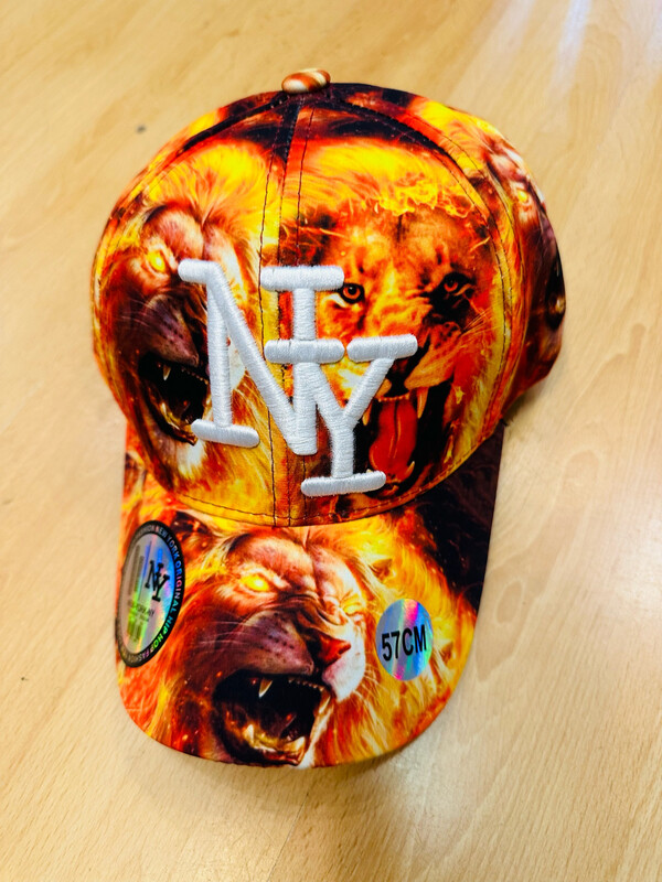 Casquette baseball 🧢 NY tête de lion 🦁 en feu 🔥 Hip-hop original fashion