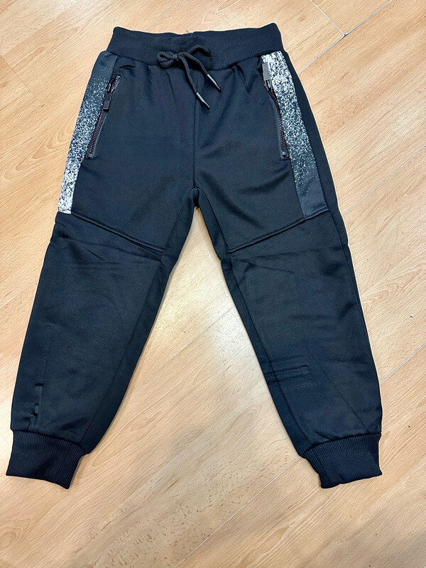 Pantalon de survêtements jogging enfant noir et blanc