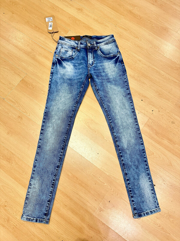 Jeans slim élasthane bleu délavé