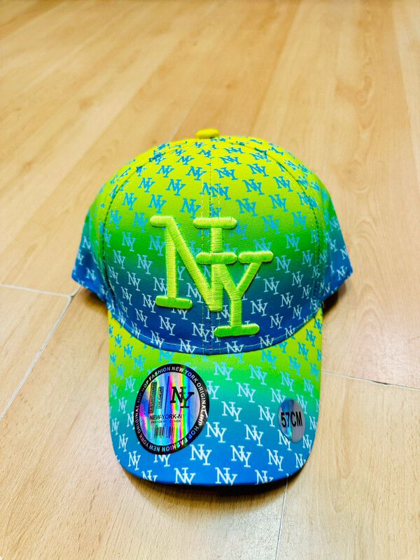 Casquette NY dégradée jaune vert bleu 🧢 baseball Hip-hop original fashion