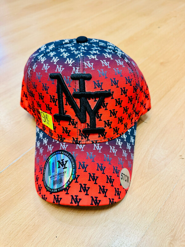 Casquette NY dégradée rouge et noire🧢 baseball Hip-hop original fashion