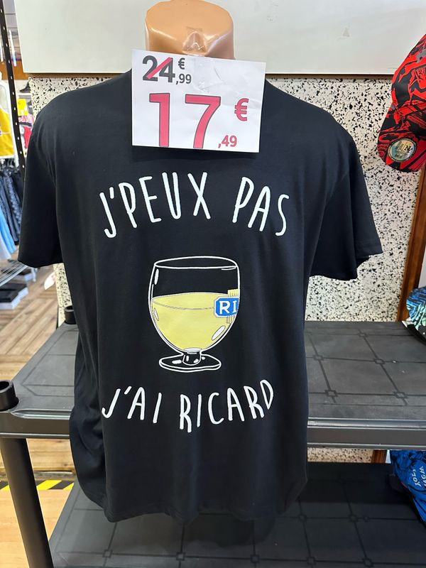 T-shirt noir humoristique j’peux pas j’ai Ricard 😂