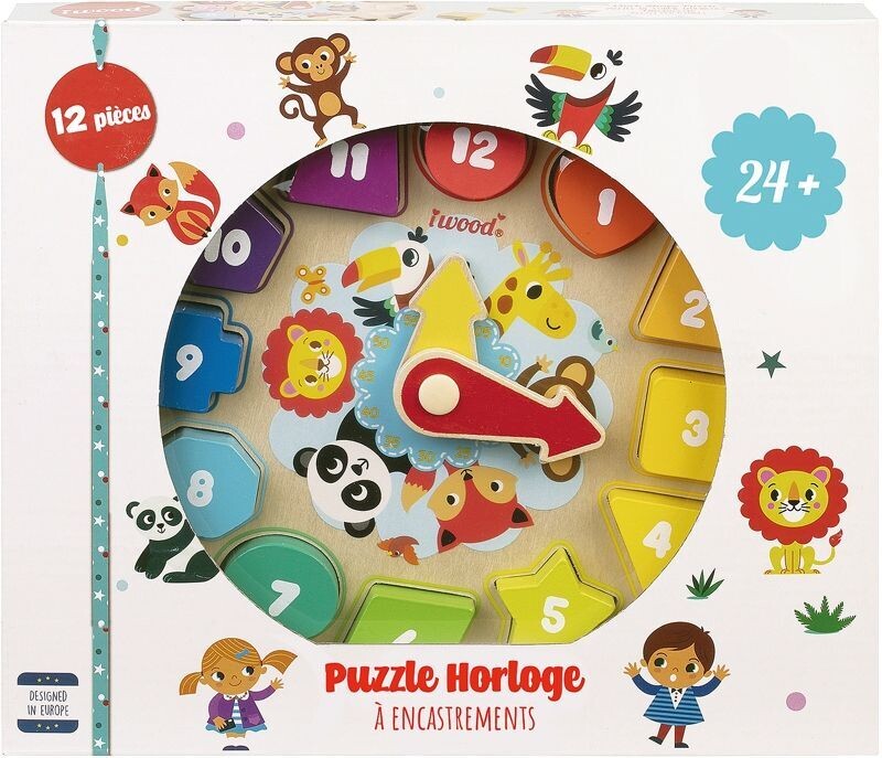 PUZZLE HORLOGE BOIS - DES 2 ANS