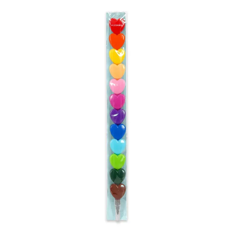 12 CRAYONS DE COULEUR EMPILABLES - HEART