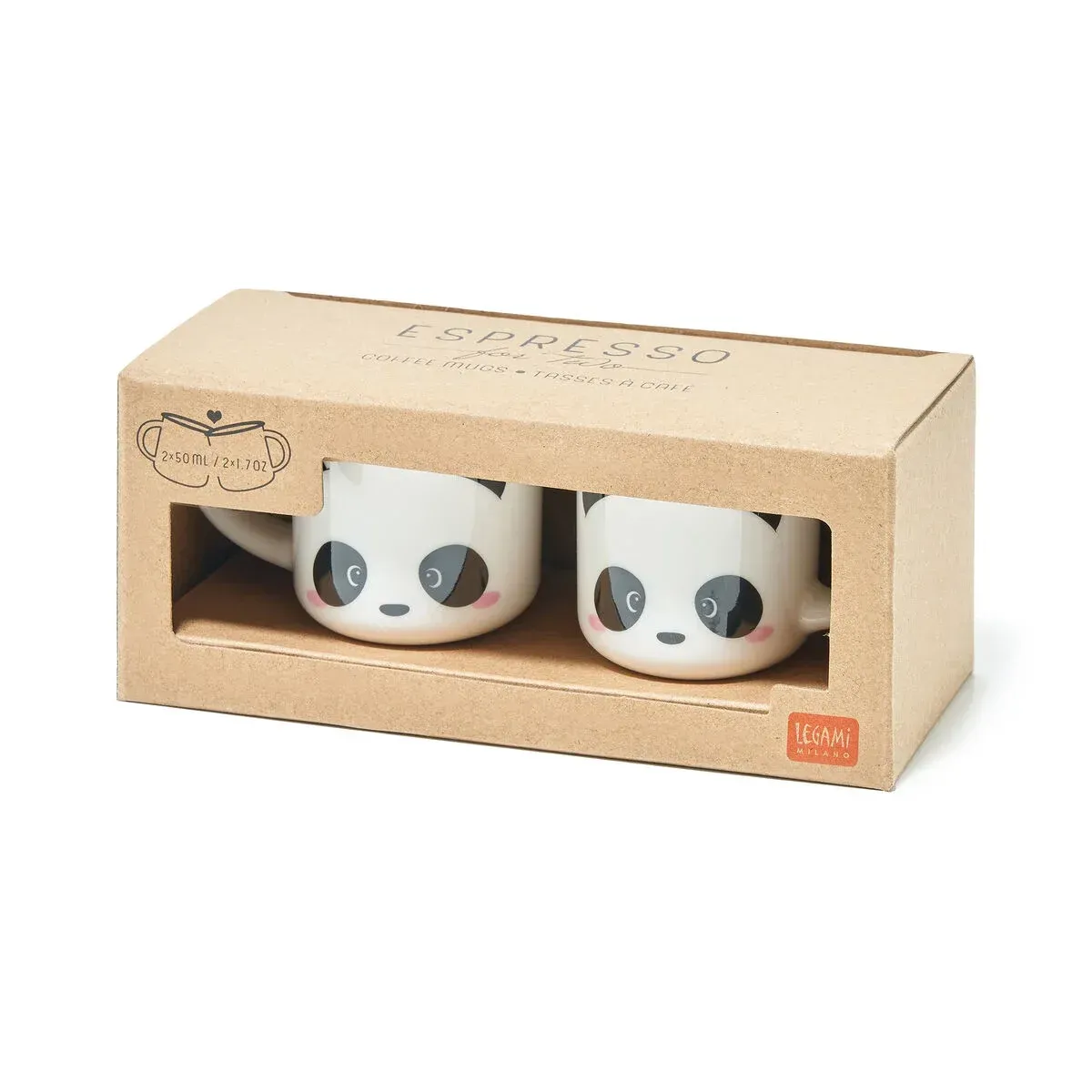 2 TASSES A CAFE - ESPRESSO FOR TWO - PANDA