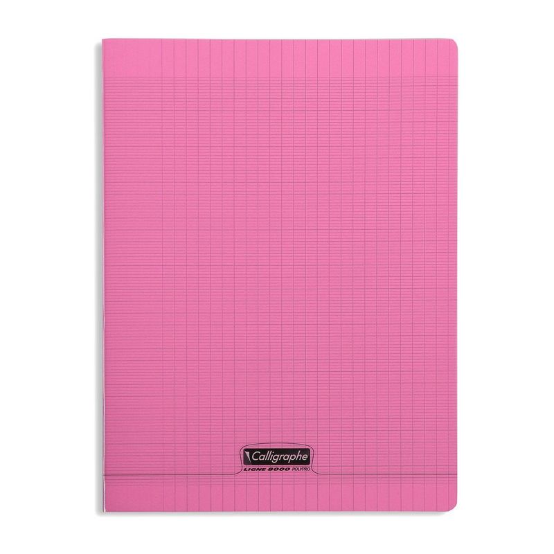 CAHIER POLYPRO ROSE 24X32 96 PAGES  ROSE GRANDS CARREAUX