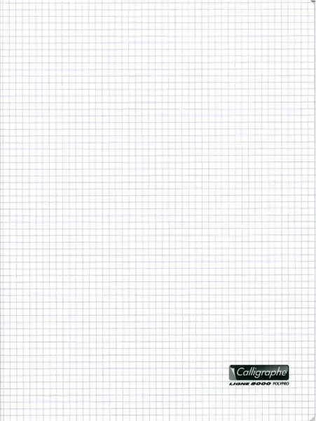 CAHIER POLYPRO TRANSPARENT 24X32 96 PAGES  PETITS CARREAUX