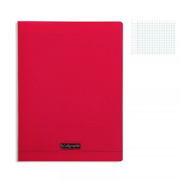 CAHIER POLYPRO, PIQUE 24X32CM 96P SEYES 90G ROUGE GRANDS CARREAUX