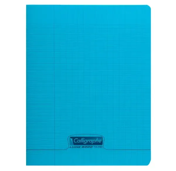 CAHIER POLYPRO BLEU 48 PAGES 24X32  GRANDS CARREAUX