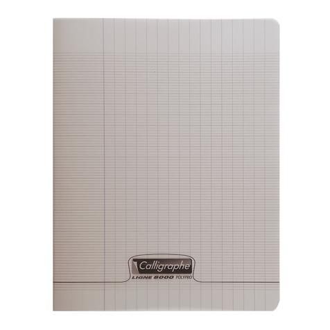 CAHIER POLYPRO GRIS 24X32 96 PAGES  GRANDS CARREAUX