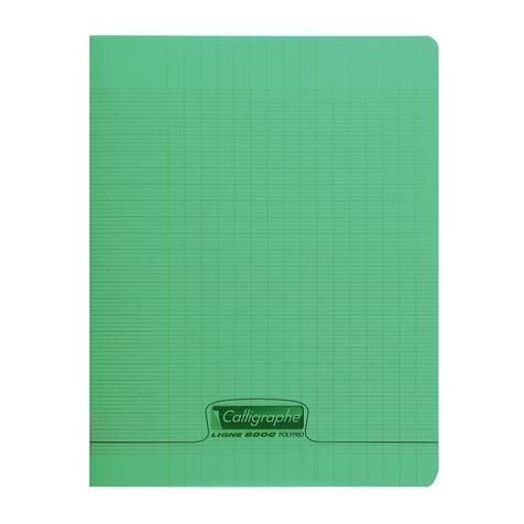 CAHIER POLYPRO VERT 24X32 96 PAGES  GRANDS CARREAUX