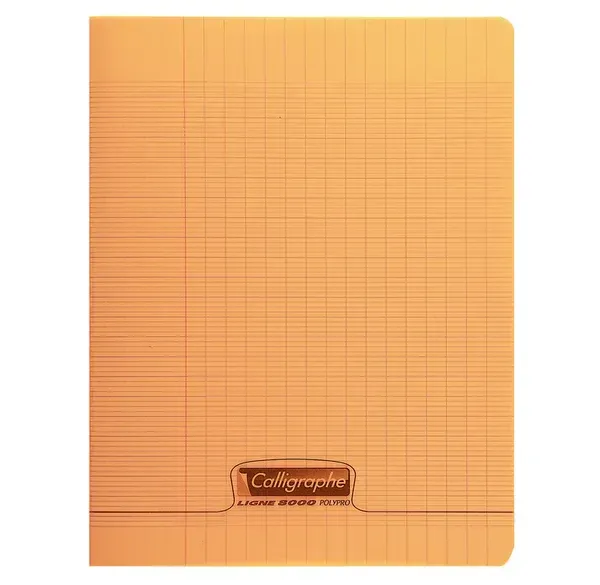 CAHIER POLYPRO ORANGE 24X32 96 PAGES  GRANDS CARREAUX