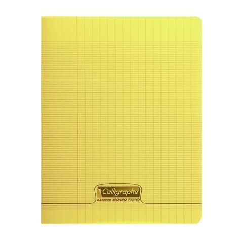 CAHIER POLYPRO JAUNE 96P 24X32 GRANDS CARREAUX