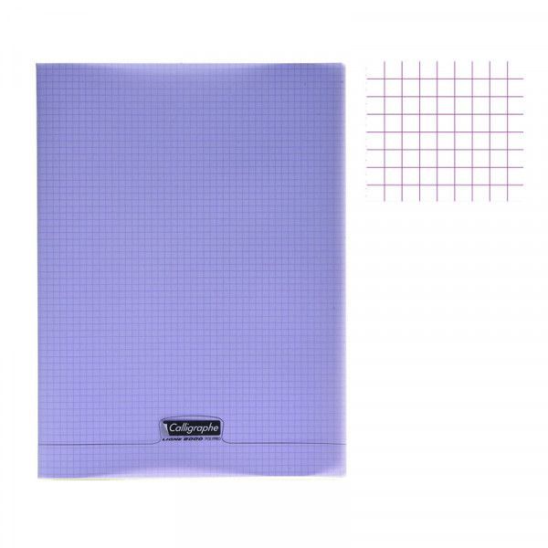 Cahier Polypro Violet  Calligraphie 24x32 96p  PETITS CARREAUX