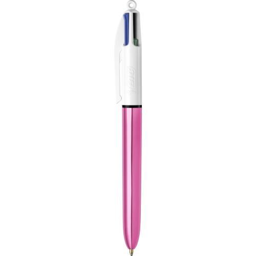 STYLO BIC 4 COULEURS Rose métallisé
