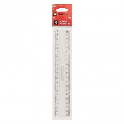 Règle plate 20cm 1er prix Double décimètre plastique transparent