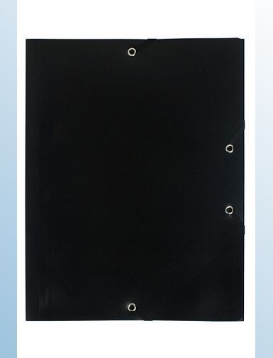 CHEMISE A ELASTIQUE 3 RABATS POLYPROPYLENE A4 NOIRE