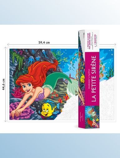 COLORIAGE MYSTERE DISNEY - POSTER LA PETITE SIRENE - COLORIE LES CHIFFRES ET DECOUVRE L'IMAGE