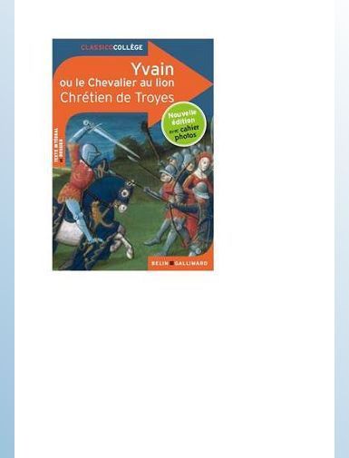YVAIN OU LE CHEVALIER AU LION - NOUVELLE EDITION - DE TROYES CHRETIEN