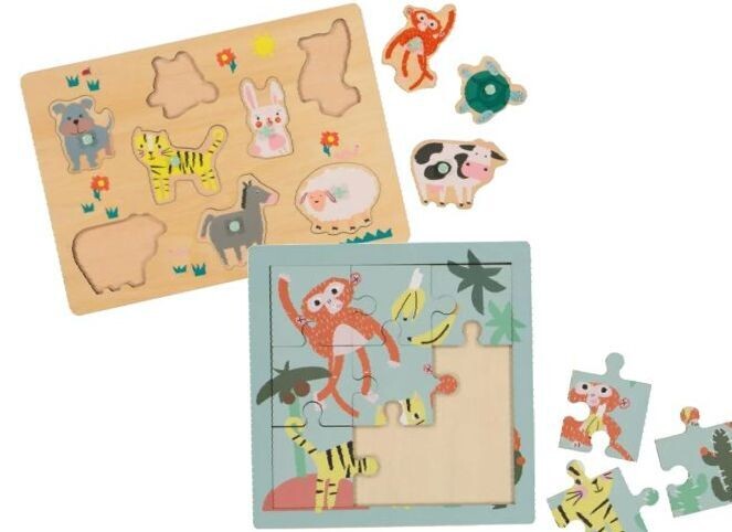 Set of two wooden puzzles Set of two wooden puzzles