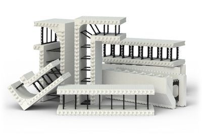 High-performance interlocking insulated concrete forms ICF blocks stacked and ready for structural wall assembly | RGS