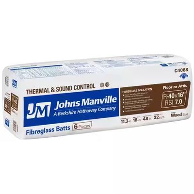 Johns Manville R40 formaldehyde free fiberglass insulation batts wrapped package | RGS