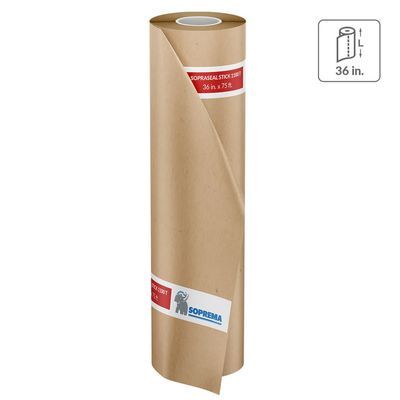 Soprema Sopraseal Stick 1100T Summer Grade 36 inch wide self adhered air barrier membrane roll front view | RGS