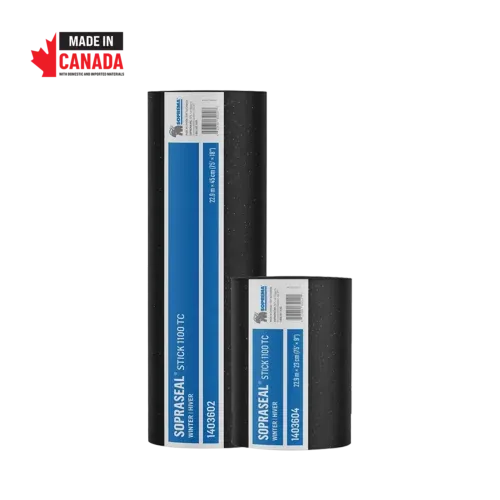 Soprema Sopraseal Stick 1100T Winter Grade 36 inch wide self adhered air barrier membrane roll front view | RGS