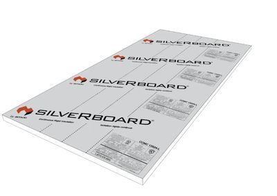 Silverboard SB35 35 PSI non perforated rigid insulation board 2 inch thick 4x8 sheet front view | RGS