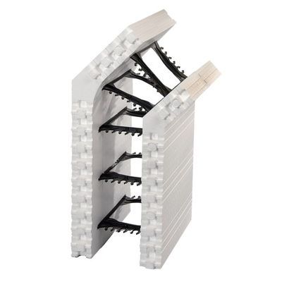 Amvic ICF R22 6 inch 45 degree corner block for insulated concrete form foundations | RGS