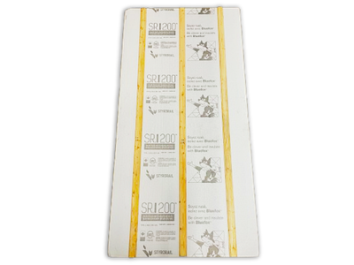 StyroRail SR.I 200 1.5 inch thick rigid insulation board with integrated crowned furring strips front view | RGS